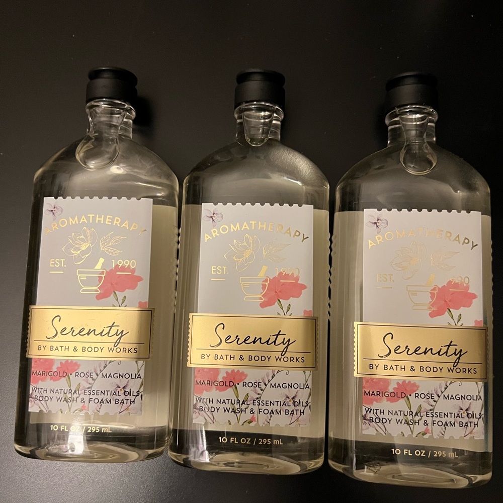 Bath and body work aromatherapy serenity marigold rose magnolia bodywash
